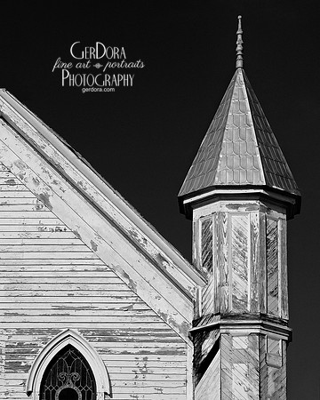 Fine art black and white photograph of old church taken in Key West FL